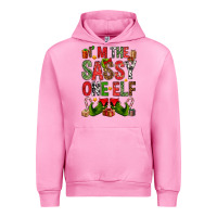 Fuchsia Pink I'm the sassy on the elf Urban Hoodie - NancyCooperArtShop