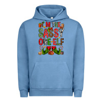 Pigment Pebble Blue I'm the sassy on the elf Urban Hoodie - NancyCooperArtShop
