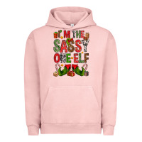 Pigment Salmon I'm the sassy on the elf Urban Hoodie - NancyCooperArtShop