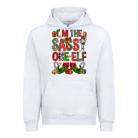 White I'm the sassy on the elf Urban Hoodie - NancyCooperArtShop