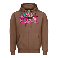 Chestnut cancer coffee cups Zipper Hoodie - NancyCooperArtShop