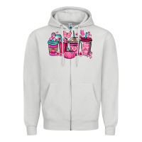 Dove Grey cancer coffee cups Zipper Hoodie - NancyCooperArtShop