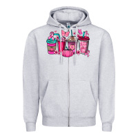 Heather Grey cancer coffee cups Zipper Hoodie - NancyCooperArtShop