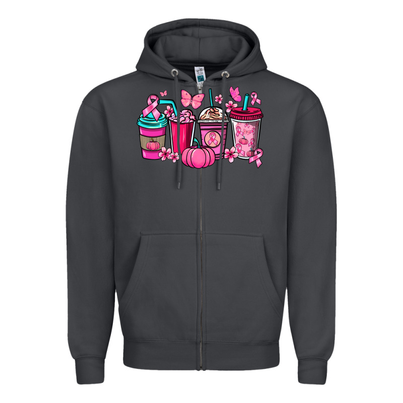 Cancer Coffee Cups Zipper Hoodie by NancyCooperArtShop | Teevron