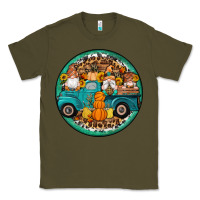 Army Green fall gnomes round earrings 3 Classic Tee - Artiststas