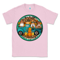 Bubblegum Pink fall gnomes round earrings 3 Classic Tee - Artiststas