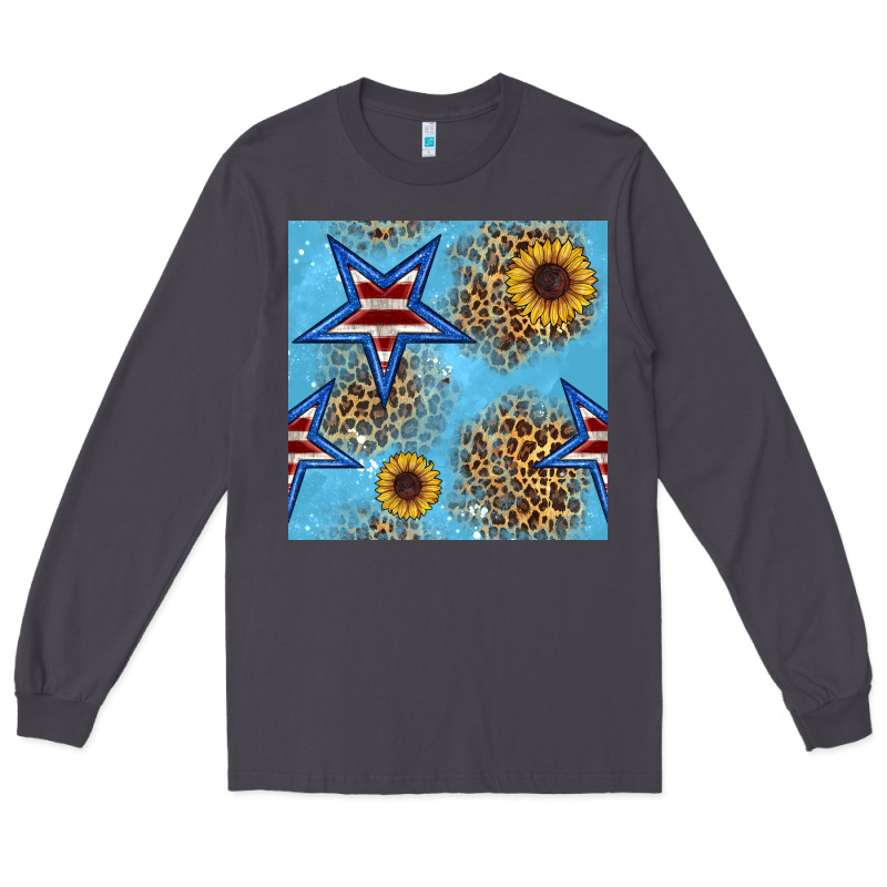 American Star And Sunflower Seamless  Pattern Long Sleeve Tee by BundleAndBundleShop | Teevron