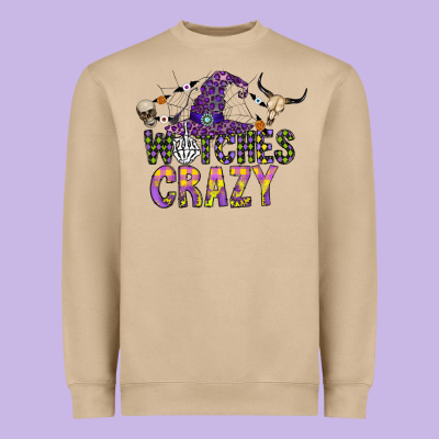 Witches Be Crazy Heavyweight Sweatshirt Designed By Cowhidedigitalart