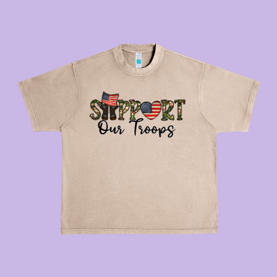 Support Our Troops Urban Heavy Tee Designed By Cowhidedigitalart