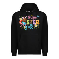 Black happy easter yall Premium Hoodie - Artiststas