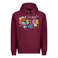 Burgundy happy easter yall Premium Hoodie - Artiststas