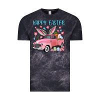 Cloud Black Happy Easter truck Vintage Tee - OliviaCreatesArt