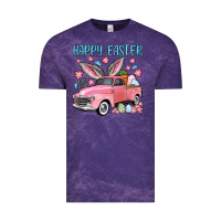 Cloud Purple Happy Easter truck Vintage Tee - OliviaCreatesArt
