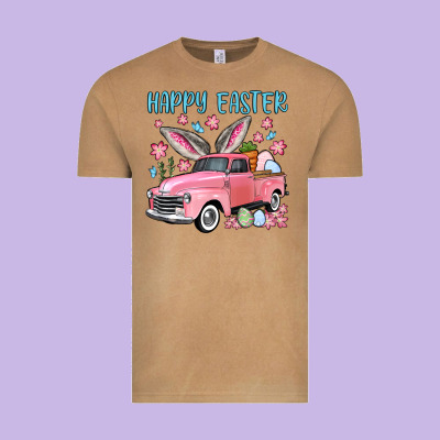Happy Easter Truck Vintage Tee Designed By Oliviacreatesart