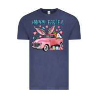 Vintage Denim Happy Easter truck Vintage Tee - OliviaCreatesArt
