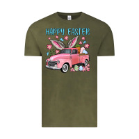 Vintage Olive Happy Easter truck Vintage Tee - OliviaCreatesArt