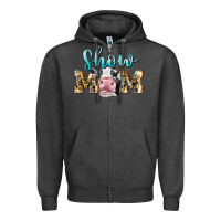 Charcoal Heather Western Show Mom Holstein Zipper Hoodie - LillyAllenDesigns