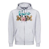Heather Grey Western Show Mom Holstein Zipper Hoodie - LillyAllenDesigns