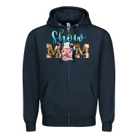 Navy Western Show Mom Holstein Zipper Hoodie - LillyAllenDesigns