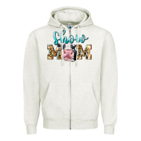 Oatmeal Heather Western Show Mom Holstein Zipper Hoodie - LillyAllenDesigns