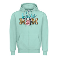 Seafoam Western Show Mom Holstein Zipper Hoodie - LillyAllenDesigns