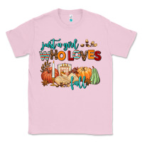Bubblegum Pink just a girl who loves fall Classic Tee - AdoDesignShop
