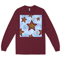 Burgundy 4th of july leopard star seamless pattern Long Sleeve Tee - BundleAndBundleShop