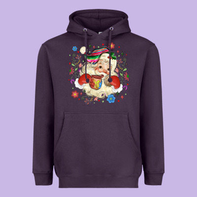 Mexican Christmas Santa Heavyweight Hoodie Designed By Maliassmallbusiness