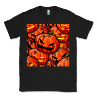 Black halloween pumpkin seamless pattern Classic Tee - BundleAndBundleShop