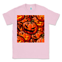 Bubblegum Pink halloween pumpkin seamless pattern Classic Tee - BundleAndBundleShop