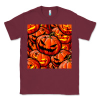 Burgundy halloween pumpkin seamless pattern Classic Tee - BundleAndBundleShop