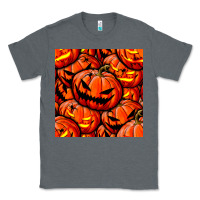 Charcoal Heather halloween pumpkin seamless pattern Classic Tee - BundleAndBundleShop