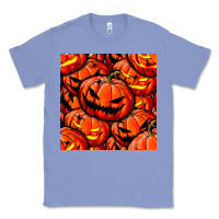 Colony Blue halloween pumpkin seamless pattern Classic Tee - BundleAndBundleShop