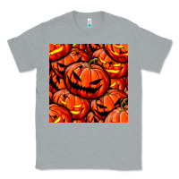 Heather Grey halloween pumpkin seamless pattern Classic Tee - BundleAndBundleShop