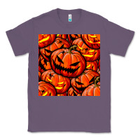 Lavender halloween pumpkin seamless pattern Classic Tee - BundleAndBundleShop