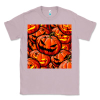 Lilac halloween pumpkin seamless pattern Classic Tee - BundleAndBundleShop