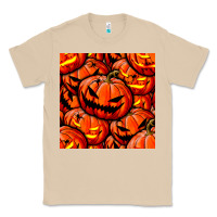 Mushroom halloween pumpkin seamless pattern Classic Tee - BundleAndBundleShop