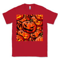 Red halloween pumpkin seamless pattern Classic Tee - BundleAndBundleShop