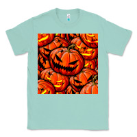 Seafoam halloween pumpkin seamless pattern Classic Tee - BundleAndBundleShop