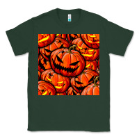 Sports Green halloween pumpkin seamless pattern Classic Tee - BundleAndBundleShop