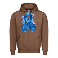 Chestnut blueribbon with boxing gloves Zipper Hoodie - NancyCooperArtShop