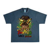 Midnight Navy free ish since 1865 afro messy bun Urban Heavy Tee - HRA Design Shop