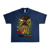 Navy free ish since 1865 afro messy bun Urban Heavy Tee - HRA Design Shop