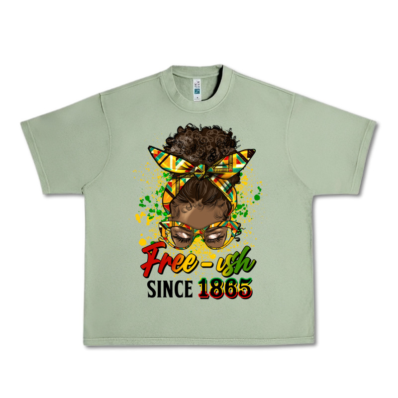 Free Ish Since 1865 Afro Messy Bun Urban Heavy Tee by HRA Design Shop | Teevron