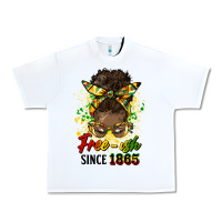 White free ish since 1865 afro messy bun Urban Heavy Tee - HRA Design Shop