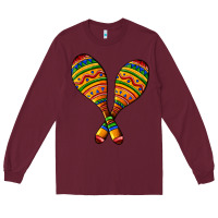 Burgundy mexican maracas Long Sleeve Tee - AdoDesignShop