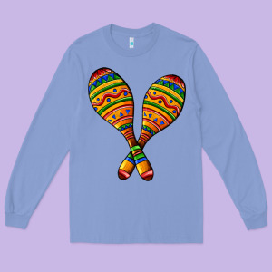 Mexican Maracas Long Sleeve Tee Designed By Adodesignshop