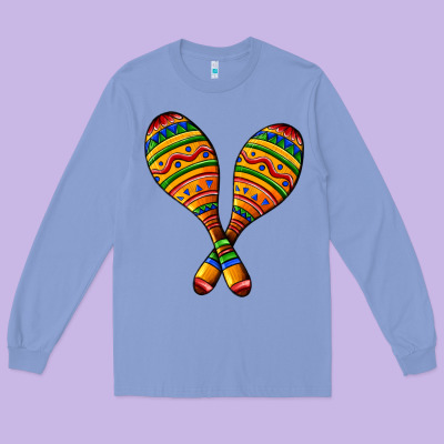Mexican Maracas Long Sleeve Tee Designed By Adodesignshop