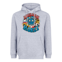 Heather Grey American honey smiley Heavyweight Hoodie - NancyCooperArtShop