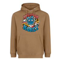 Toasted Coconut American honey smiley Heavyweight Hoodie - NancyCooperArtShop